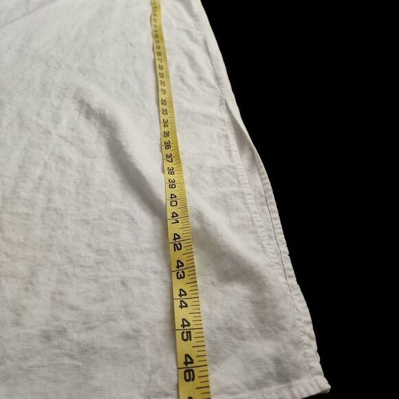 Tommy Hilfiger Linen Blend Summer Midi Dress Medium White Beachy Lightweight - Picture 5 of 9